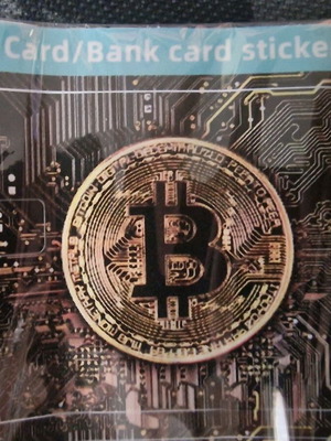 Bitcoin stickers new, set of 2 for bank cards