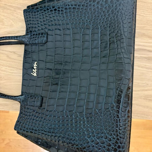 KEM Handbag new, black and navy with animal print