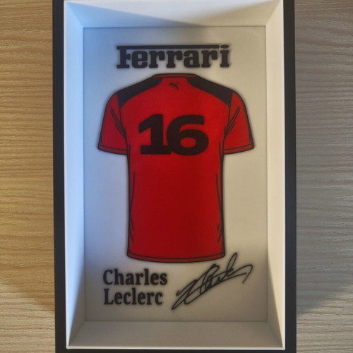 Ferrari F1 Charles Leclerc 3D printed decorative frame like new