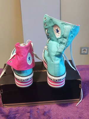 Converse All Star sneakers size 40, blue and pink