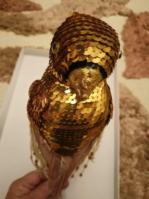 Σετ 6 Χριστουγεννιάτικα Στολίδια Παπαγάλος σαν καινούργιο, χρυσά με φτερά
