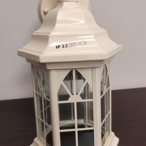Outdoor wall lantern beige, new, E40 socket, IP33