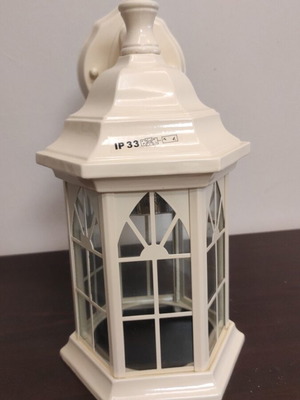 Outdoor wall lantern beige, new, E40 socket, IP33