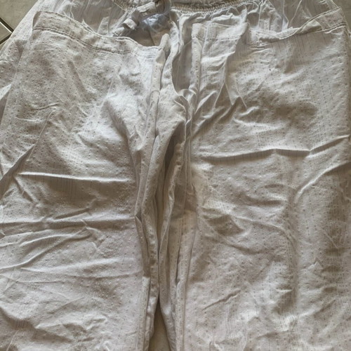 Striped pants like new, size S, white and silver