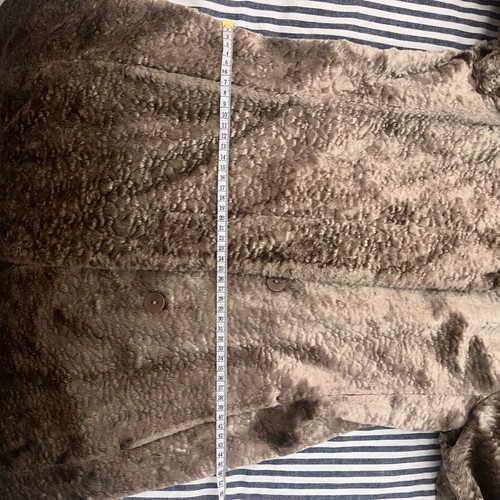 Sisley ecological fur coat like new, brown