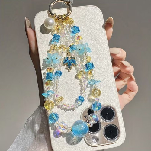 Handmade key chain in blue shades