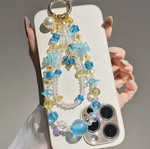 Handmade key chain in blue shades