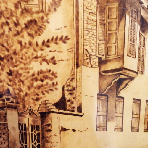 Paradosiakes Geitonies 2 pyrography painting new on linden wood