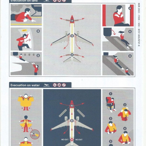 Norwegian Airlines B737-800 Safety Card new