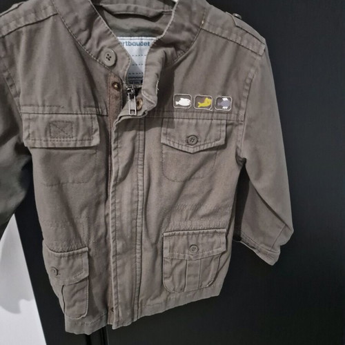 Khaki jacket used, size 98 cm, 3 years