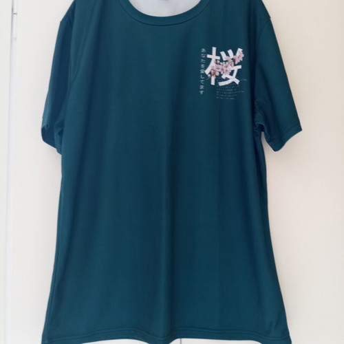 Green synthetic T-shirt XL with front and back design
