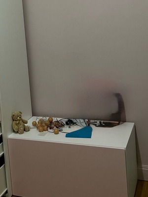 SMÅSTAD πάγκος αποθήκευσης παιχνιδιών σαν καινούργιο, 90x52x48 εκ, ροζ και λευκός