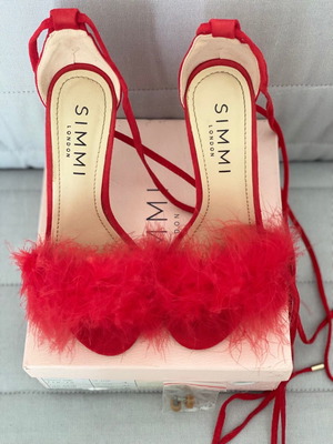 Simmi Shoes platform sandals like new, red, size 37