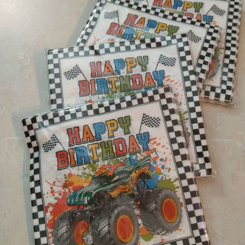 Monster Truck Party Set new with napkins, gift bags, and medals