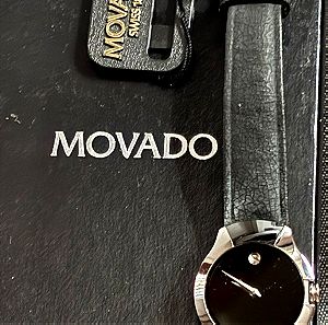 Museums Ladys Movado Watch , new black leather stripe , 50% off retail price