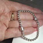 Pandora silver bracelet 17 cm with pearls and zirconia stones pave