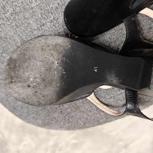 Vavoulas summer leather sandals size 41 used, black platform