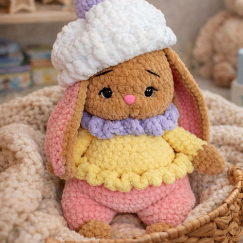 Handmade amigurumi bunny plush toy
