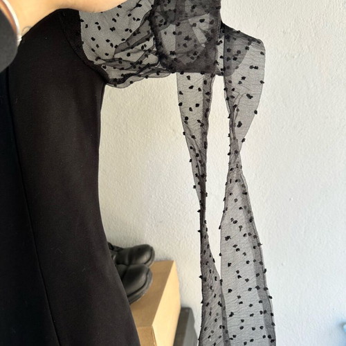 Toi Moi dress black like new with polka dot tulle sleeves, size S