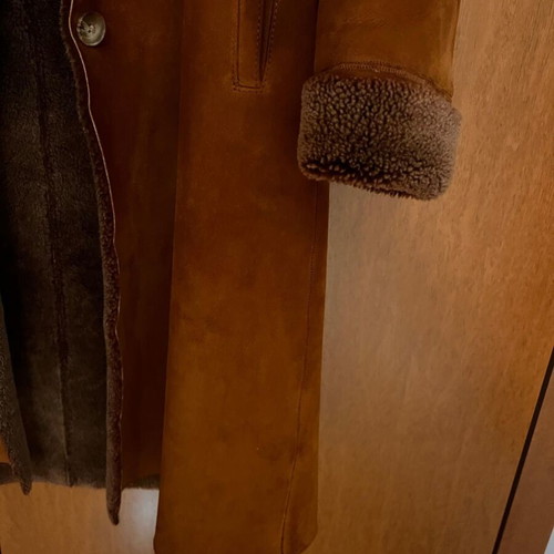 Leather women's coat like new, brown, size small