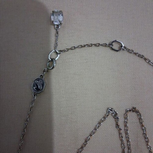 Swarovski necklace, grey silver