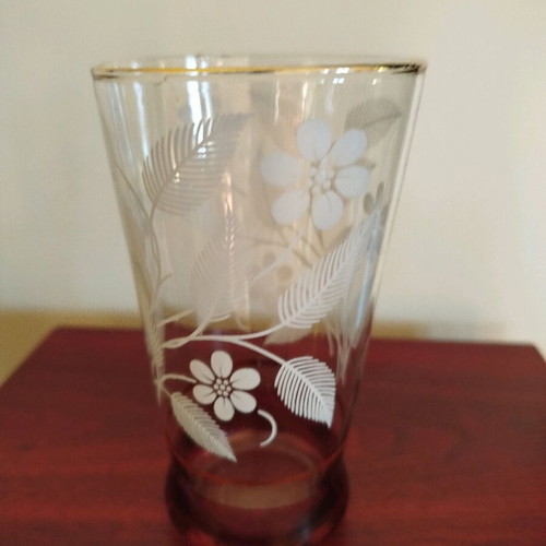 Vintage glass used, handmade with gold finish