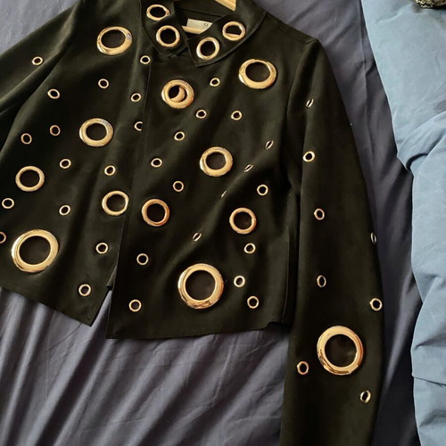 Faux suede jacket like new, size M, black