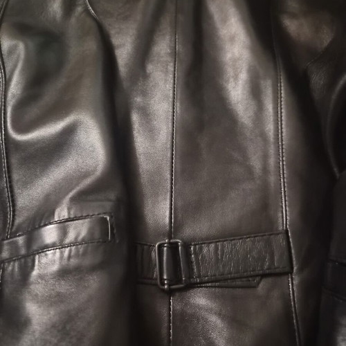 Unisex leather vest reversible, used, size XS, black