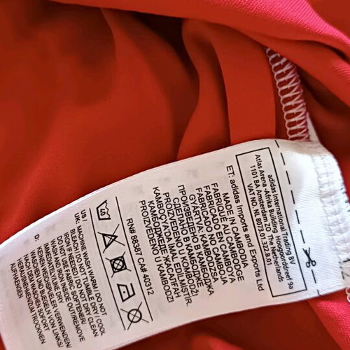 Adidas men's shirt new, red with white details, size S/M