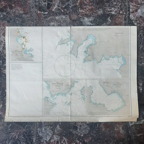 Nautical map Cyclades: Paros, Antiparos, Ios, Naxos, Folegandros, Kimolos, Milos