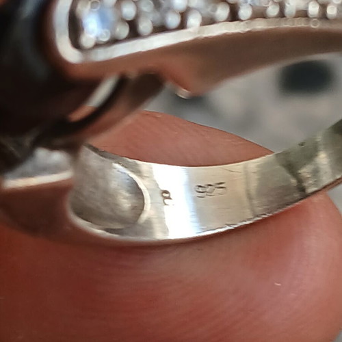 925 silver large ring with zirconia, 18.5 mm