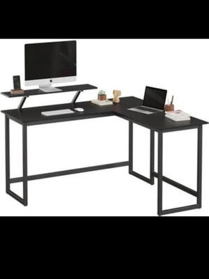 2 Γωνιακα Γραφεία Με Βάση Υπολογιστή (140x130x76) Vasagle LWD56BK