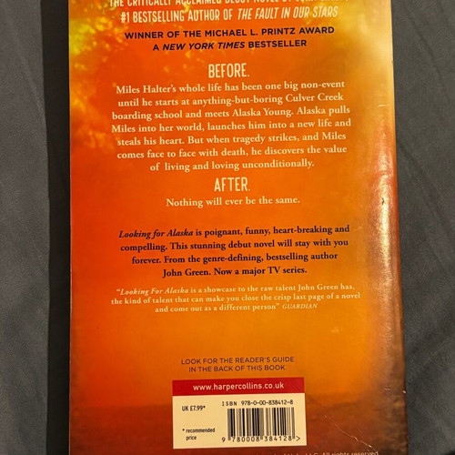 Looking for Alaska book by John Green like new