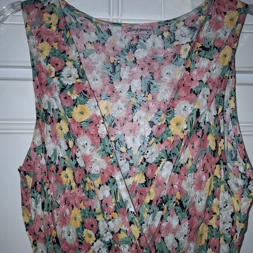 Maxi dress floral sleeveless with elastic under bust like new, size L