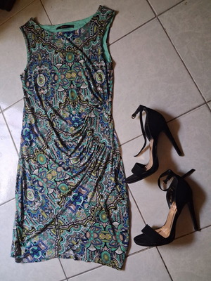 Raxevsky printed dress XS/S like new, turquoise multicolor