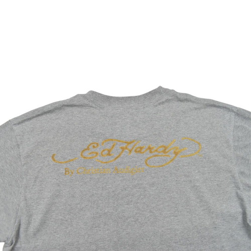 Ed Hardy Love Kills Slow Grey T-shirt used, size XL