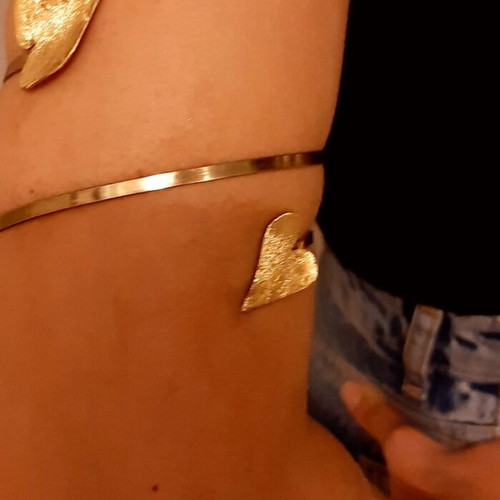 Cleopatra copper bracelet, handmade, gold tone, gift pouch