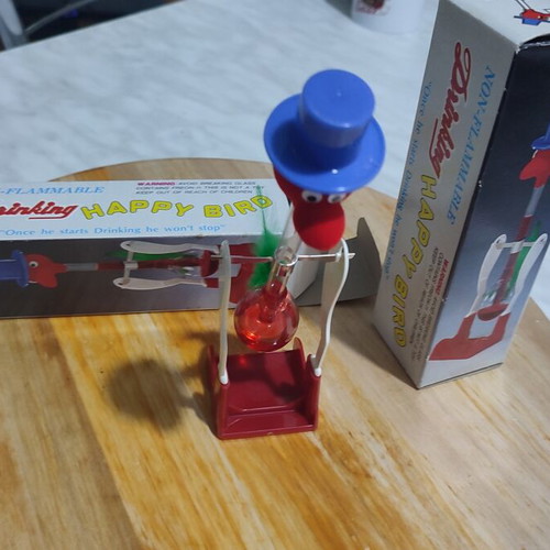 Vintage Drinking Birds set of 2, New Old Stock