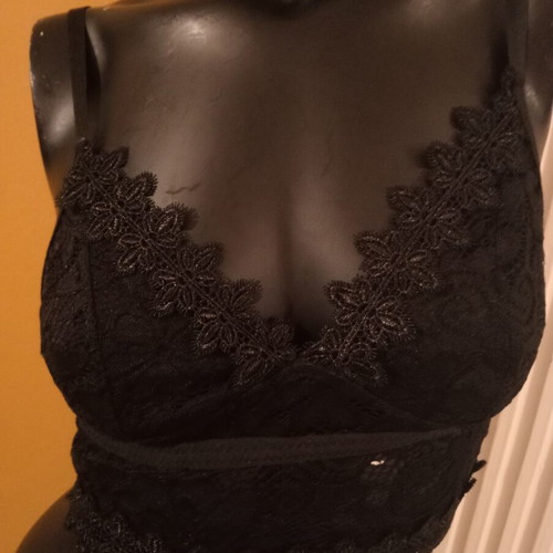 Shein Bralette lace elastic size S cup A/B new black