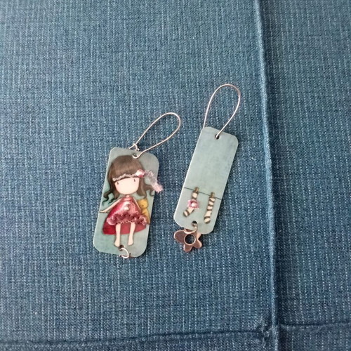 Blue handmade earrings like new