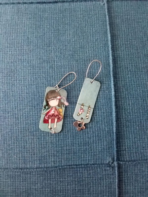Blue handmade earrings like new