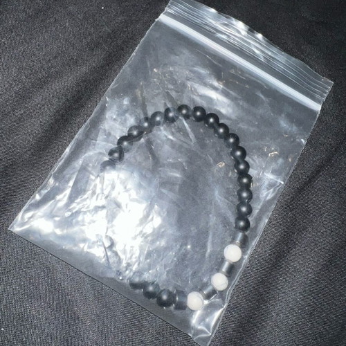 Men's handmade bracelet with lava and white onyx new