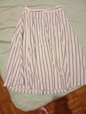 Zara skirt white with turquoise stripes like new, size S