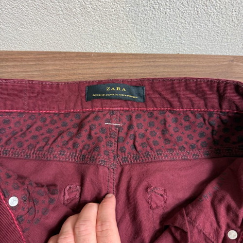 ZARA Men's Corduroy Pants Bordeaux New W30 EUR 38