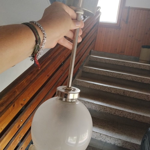 Ρετρό κλασικό βίντατζ φωτιστικό μονό κρεμαστό με ματ γυαλί