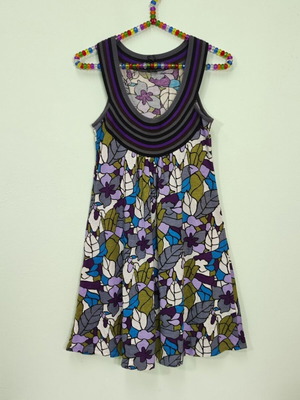 Summer dress mini-midi floral print sleeveless, new, one size