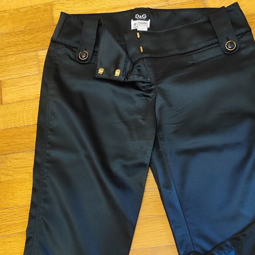 Vintage D&G Dolce & Gabbana low-rise satin capri pants black size 38 like new