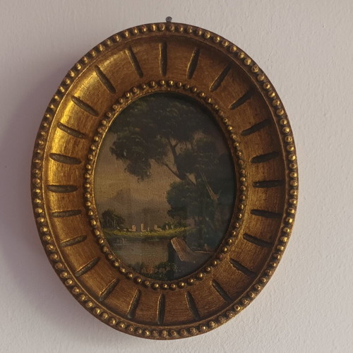 Oil painting antique 13x10 cm used