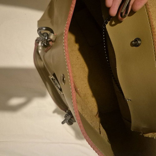 FRNC shoulder bag like new with metal chain beige