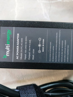 MultiEnergy Laptop Charger 65W 19V 3.42A for Acer with Detachable Power Cable new